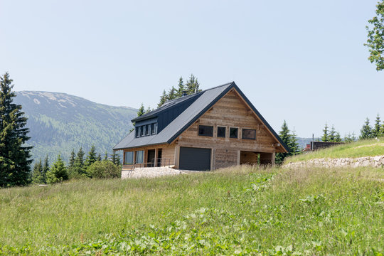 Modern wooden house in the czech giant mountains