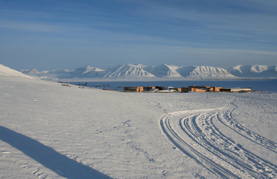 The Soviet abandoned town Pyramiden, which is located on Svalbard archipelago.