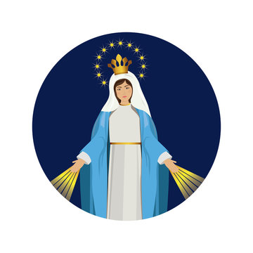 Holy Virgin Mary Icon Vector Illustration Graphic Design