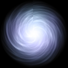 Magic light spiral on a black background.