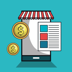 digital marketing e-commerce icon vector illustration design