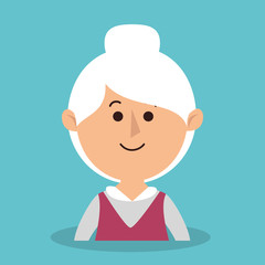 grandmother avatar character icon vector illustration design