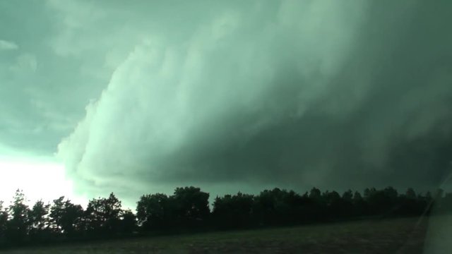 Storm Chasing a Tornado Wall Cloud