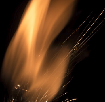 Flame dancing on black