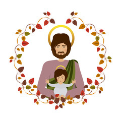 Holy joseph christianity icon vector illustration graphic design