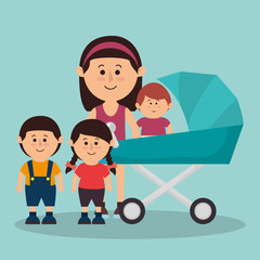 cute family members group vector illustration design