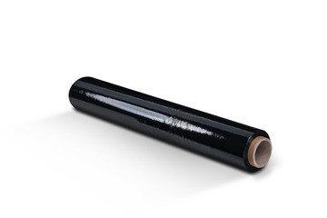 Black stretch film at white background