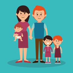 cute family members group vector illustration design