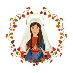 Holy virgin mary icon vector illustration graphic design