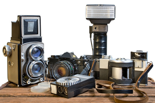 old analogue photographic cameras