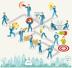 Business Flow Diagram icon set