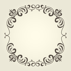 Flourish square frame with ornate curly borders