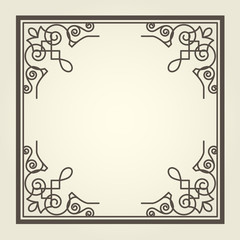 Square frame with ornate curly corners