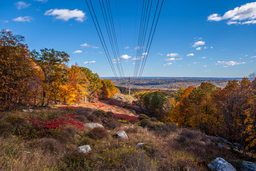 Fall foliage scenery New England mountain hike