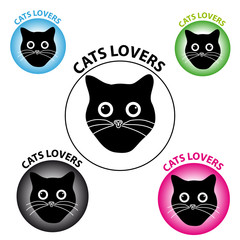 Symbol cats lovers on white background