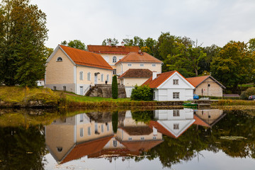 Fototapeta na wymiar View of Vihula Manor in the north of Estonia. 18th century. Tourist destination.