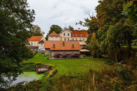 View of Vihula Manor in the north of Estonia. 18th century. Tourist destination.
