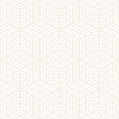 Cubic Grid Tiling Endless Stylish Texture. Vector Seamless Black and White Pattern