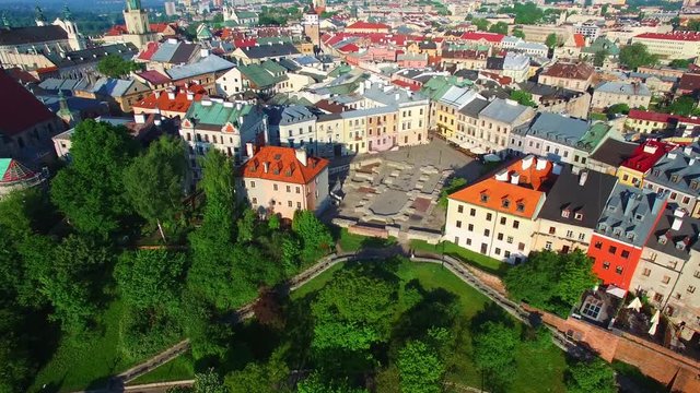 Lublin - plac Po Farze z lotu ptaka