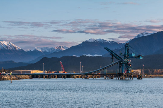Massive coal conveyor at Seward, Alaska, USA