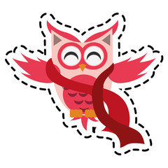 owl cartoon icon over white background. colorful design. vector illustration