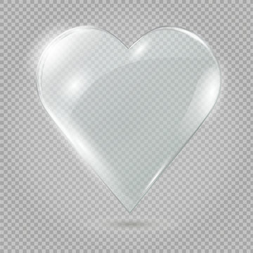 Glass Transparent Heart Stock Illustration - Download Image Now - Heart  Shape, Glass - Material, Three Dimensional - iStock
