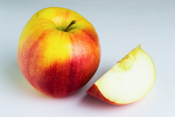 Apple fruit on white background.