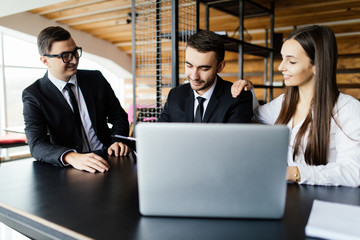 Sell concept. Sign of contract in office.