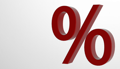 Realistic 3D Percent icon. 3d Render