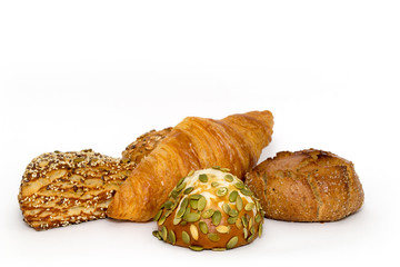 Brötchen isoliert auf weißem Hintergrund