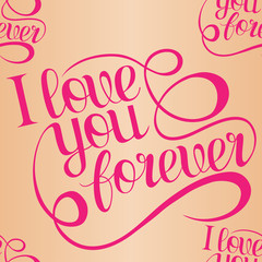 Valentines day seamless pattern with lettering. Perfect for gift box, birthday, save the date invitation, design, diary