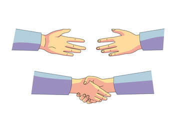 Set of hands. Handshake.