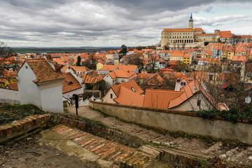 Obraz premium Picturesque stepway leading to historical centre in Mikulov, Czech Republic.jpg