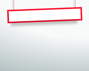 Vector 3d Blank Red 1 Line Wonky Hanging Banner