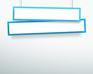 Vector 3d Blank Blue 2 Line Wonky Hanging Banners