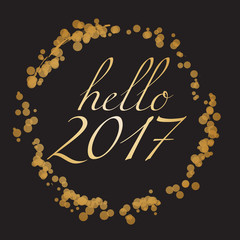 Hello 2017 - Happy New Year Vector Illustration