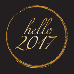 Hello 2017 - Happy New Year Vector Illustration