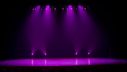 scene, stage light with colored spotlights