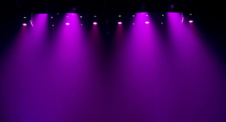 scene, stage light with colored spotlights