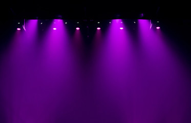 scene, stage light with colored spotlights
