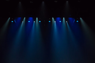 scene, stage light with colored spotlights