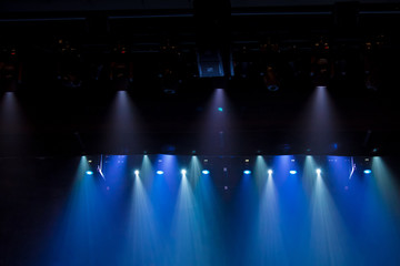 scene, stage light with colored spotlights