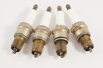 Used car spark plugs. Vehicle engine parts