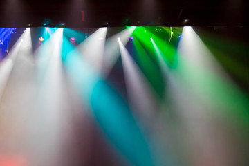 scene, stage light with colored spotlights
