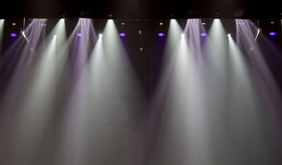 scene, stage light with colored spotlights
