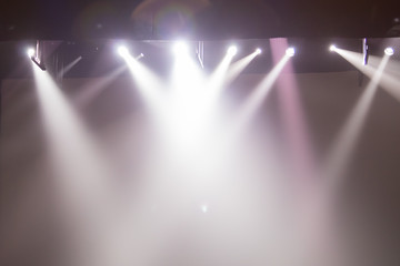 scene, stage light with colored spotlights