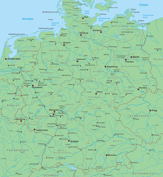 Deutschland Karte (hoher Detailgrad) - Version 2 