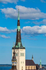 Beautiful church St. Olaf in old town of Tallinn, Estonia