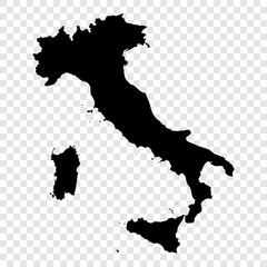 Black Vector Italy map