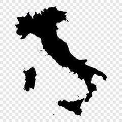 Fototapeta premium Black Vector Italy map
